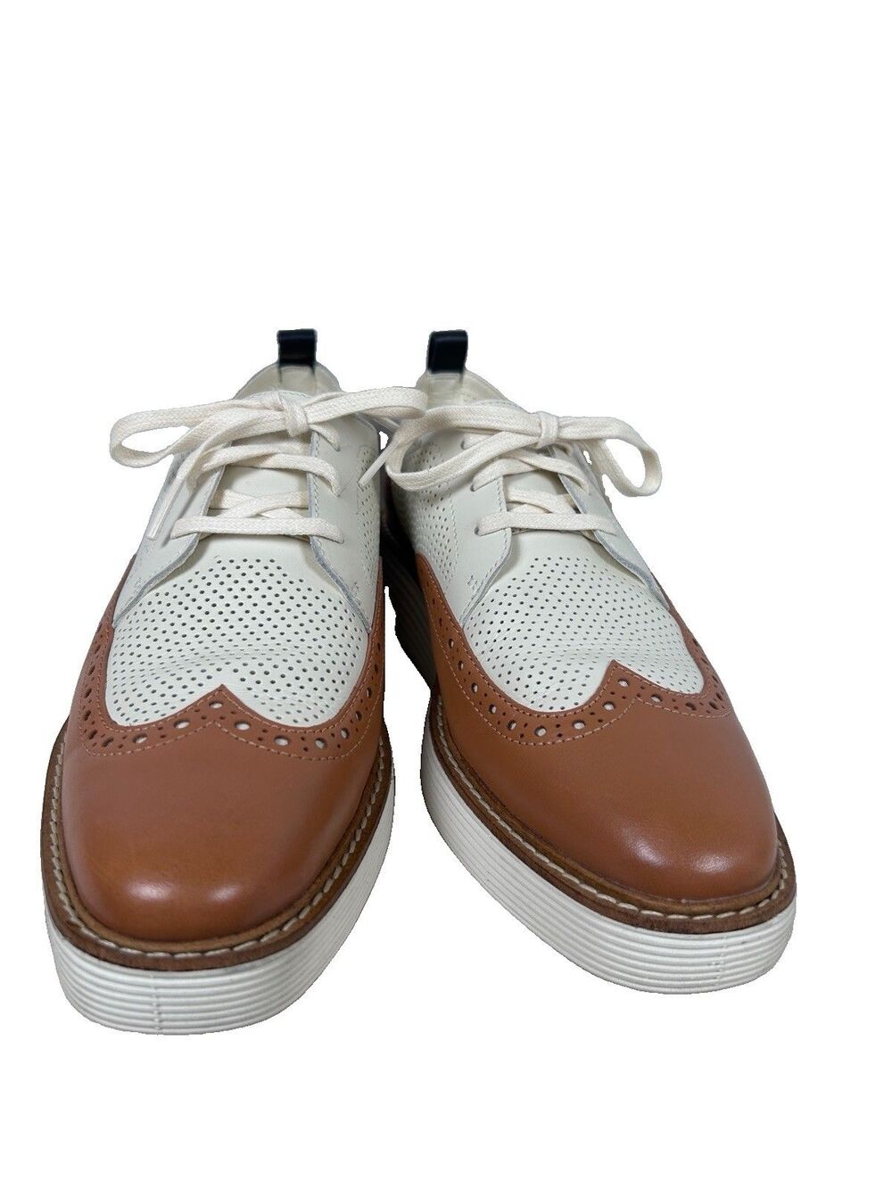 Cole Haan - Womens Original Grand Platform Wingtip Oxford Size 9 Pecan - Preppy